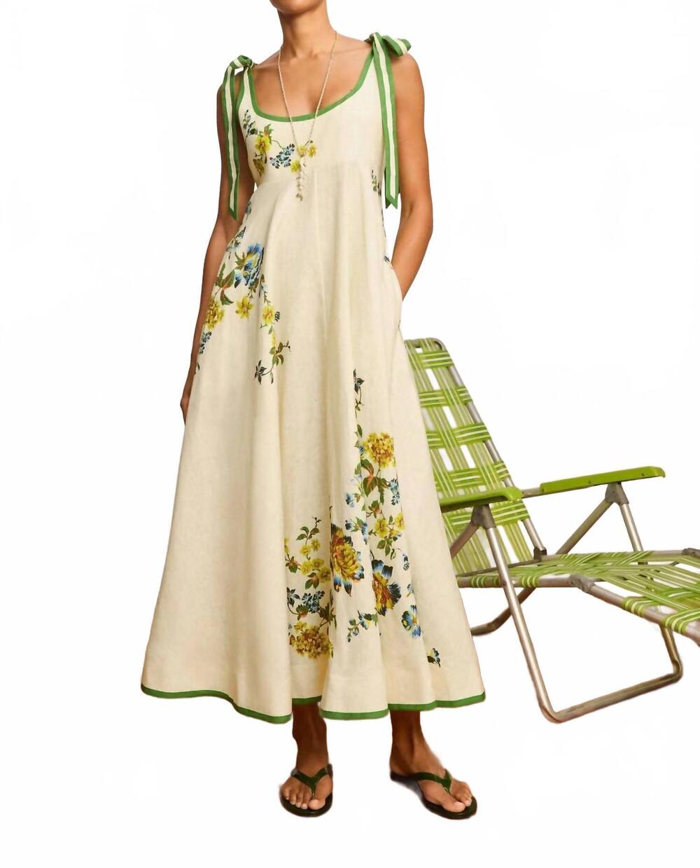 NEW ALEMAIS phyllis ballet midi sundress in cream